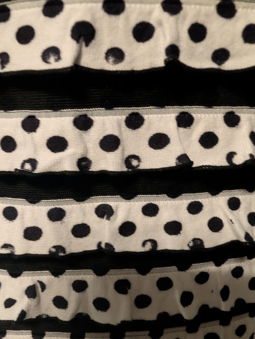 Ronni Nicole Black and White V-Neck Polka Dot Stripe Midi Dress - Picture 8 of 13